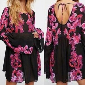 Free People Printed Symphony Smock Dress